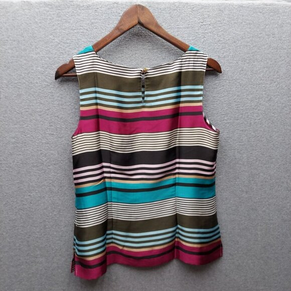 Talbots Womens Sleeveless Striped Blouse S Polyester Multicolor - Picture 4 of 4